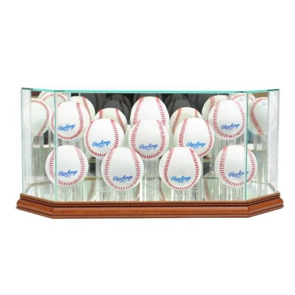 Perfect Cases Perfect Cases 10BSB-W Octagon 10 Baseball Display Case; Walnut 10BSB-W